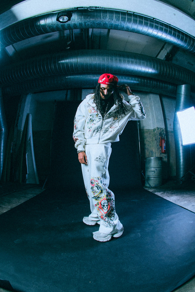 Ed Hardy x Matuê "Fortal" Calça Moletom Off White