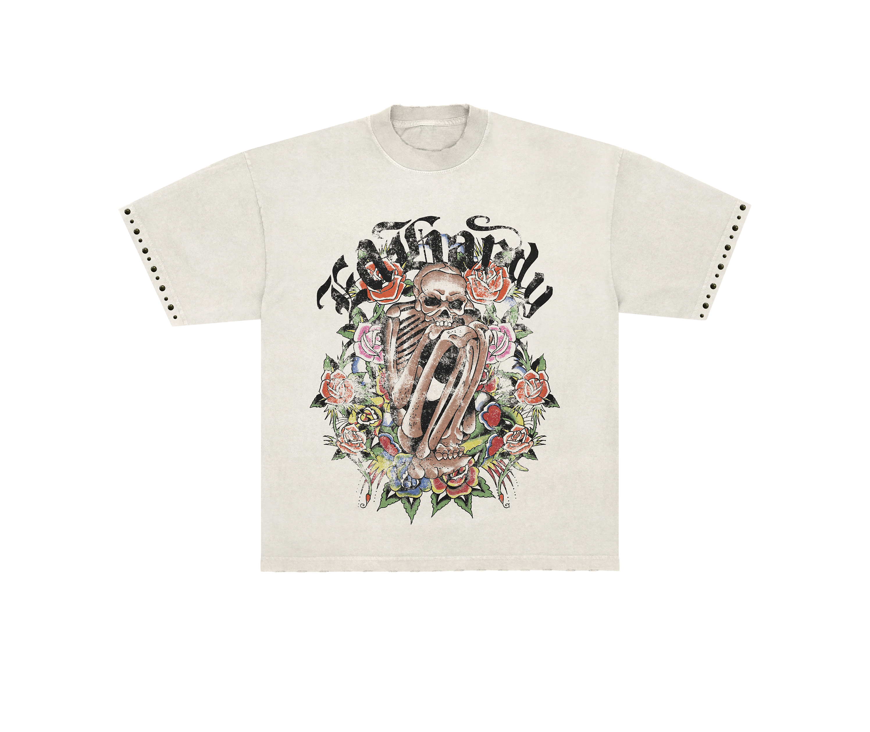 Ed Hardy x Matuê "Garden Of Bones" Camiseta Off White