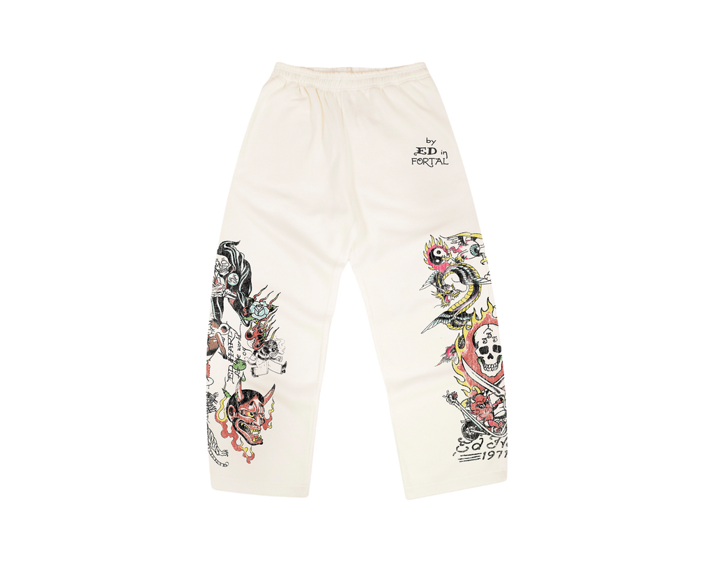Ed Hardy x Matuê "Fortal" Calça Moletom Off White