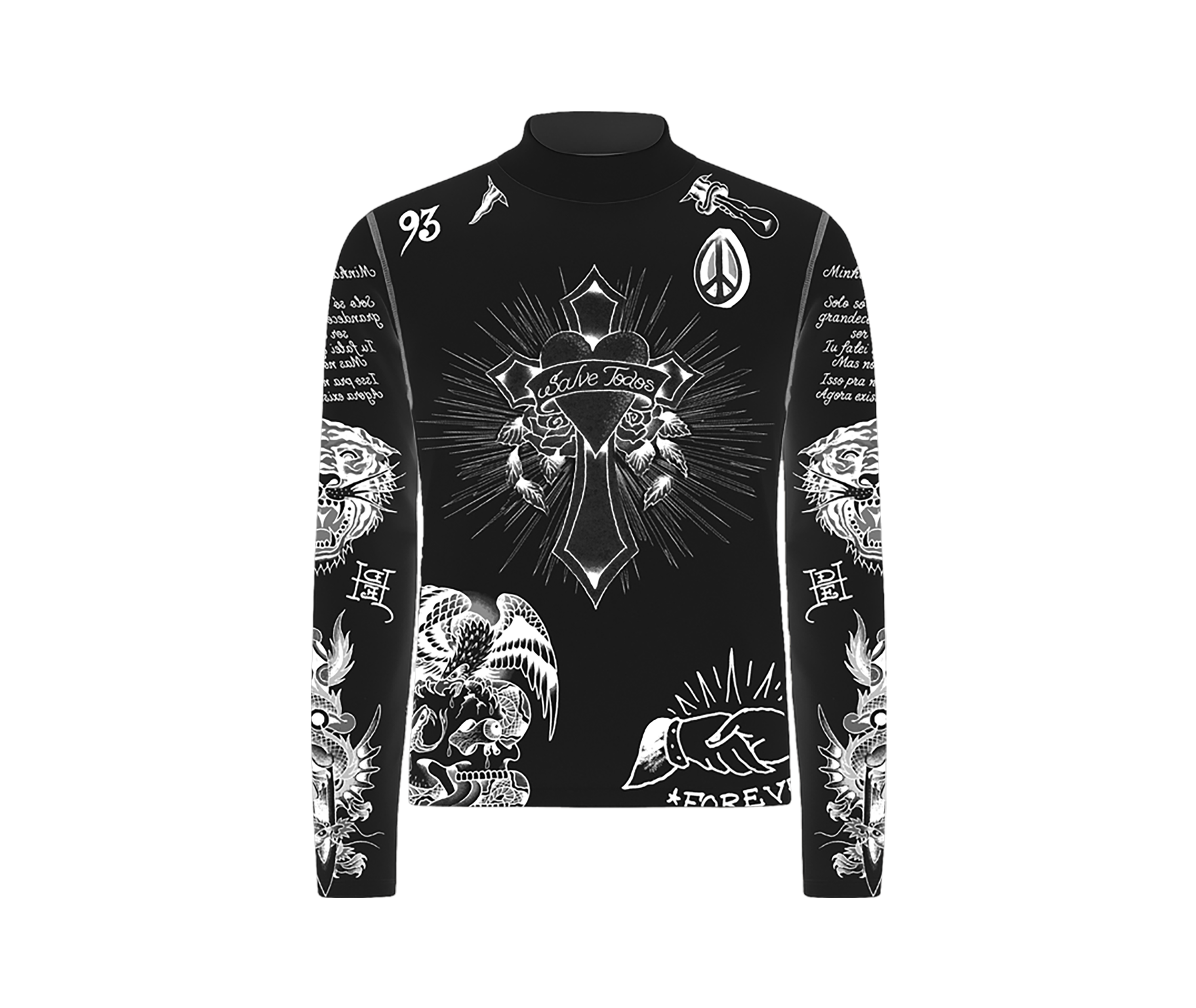 Ed Hardy x Matuê "Tattooed Skin" Tule Masculino Preto